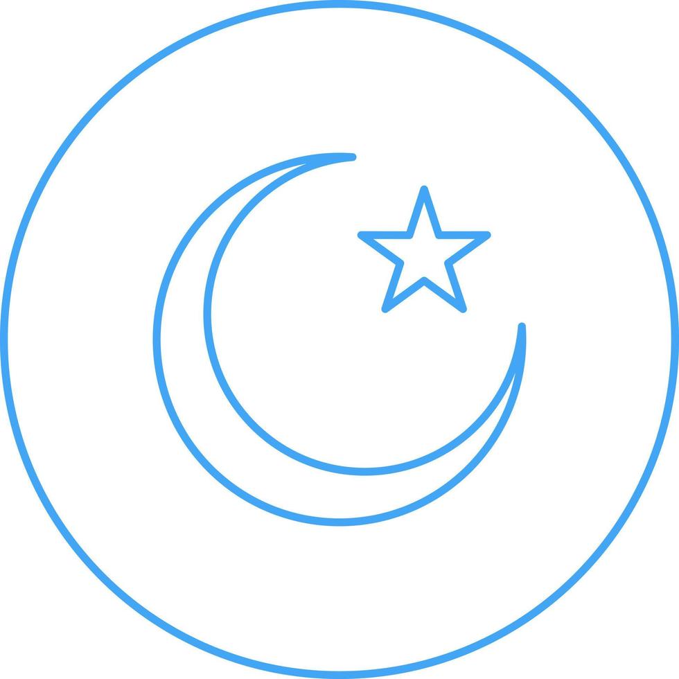 Beautiful Moon and Star Line Vector Icon