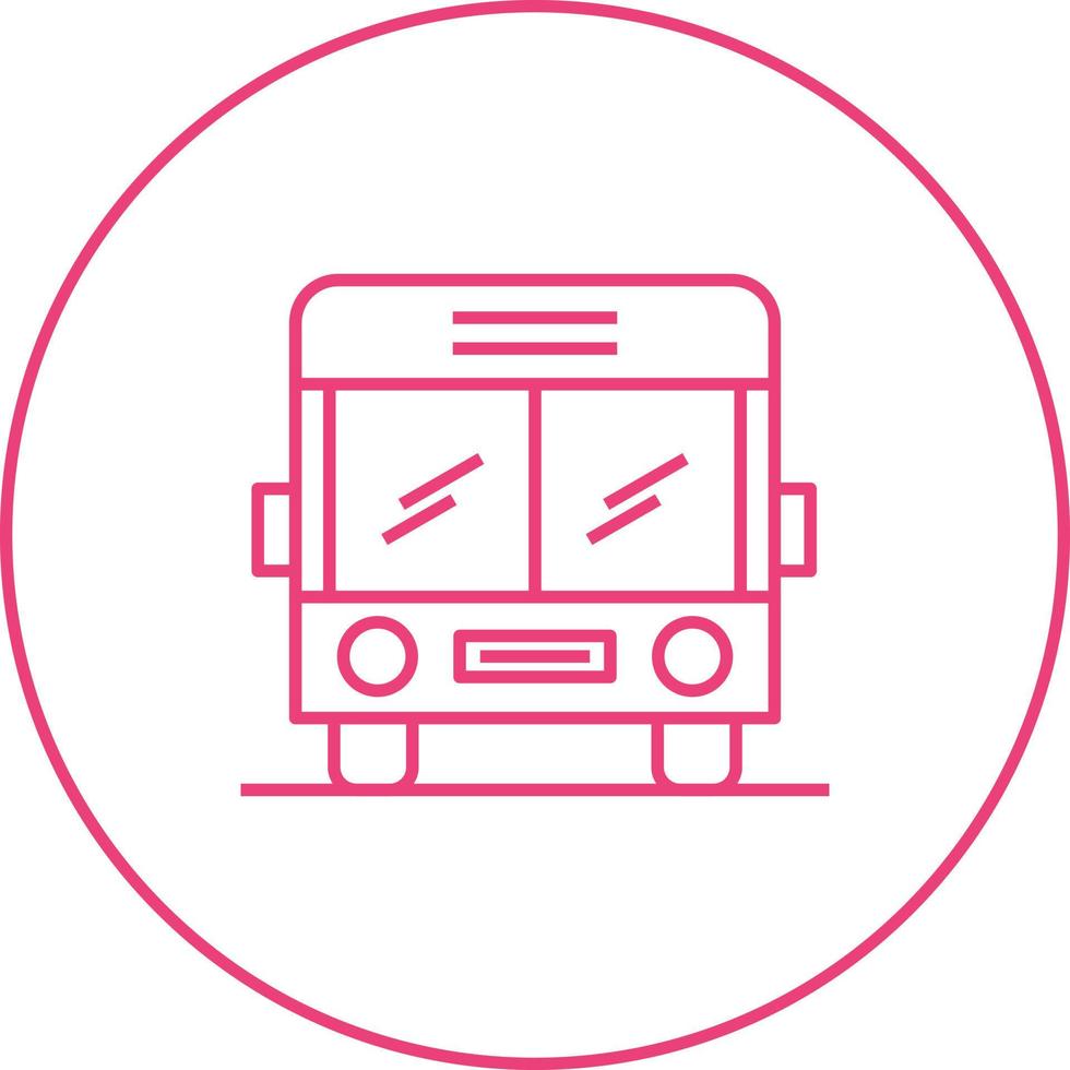 Beautiful School Bus Line Vector Icon