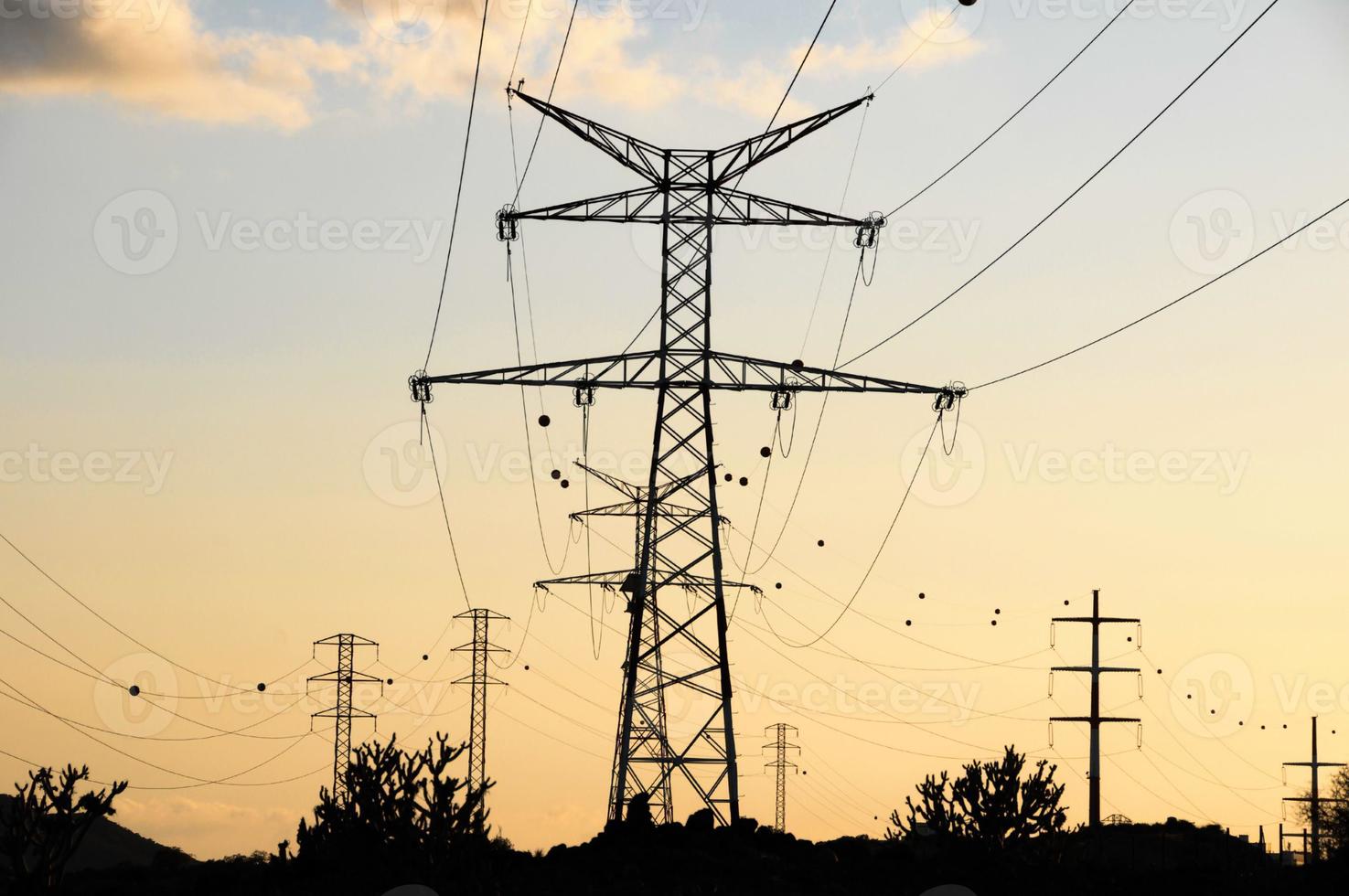 vista del poste de energía foto