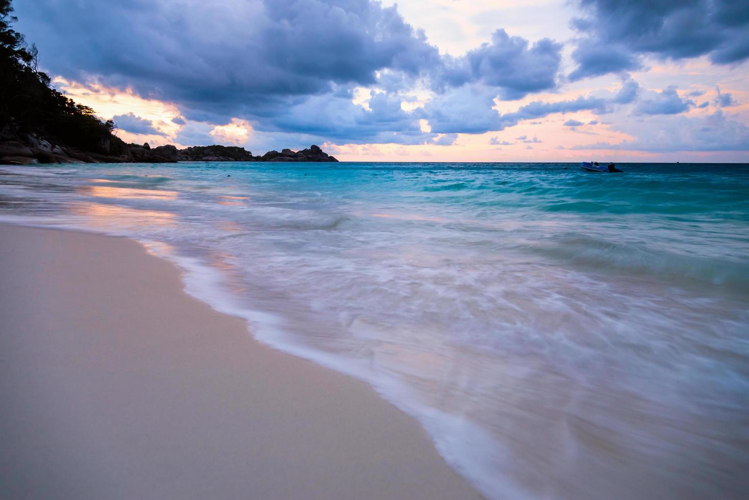 Beach and sea sunset at Koh Miang Thailand photo