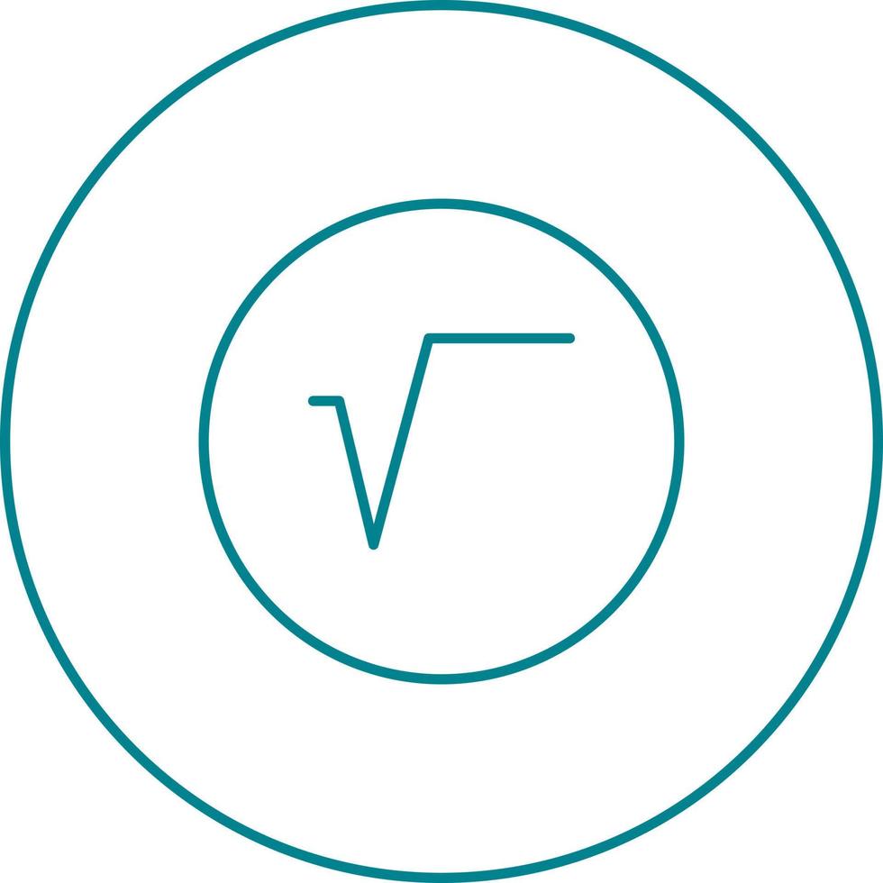 Beautiful Square Root Symbol Line Vector Icon