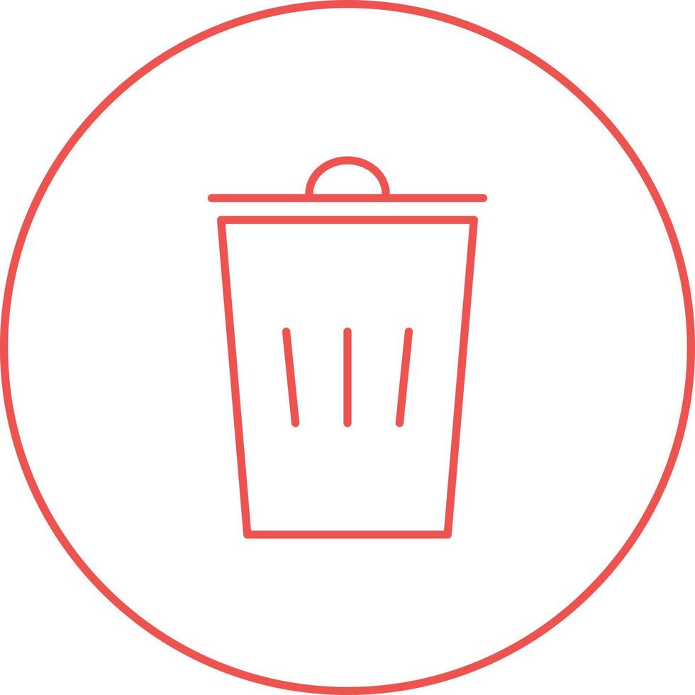 Beautiful Dustbin Line Vector Icon