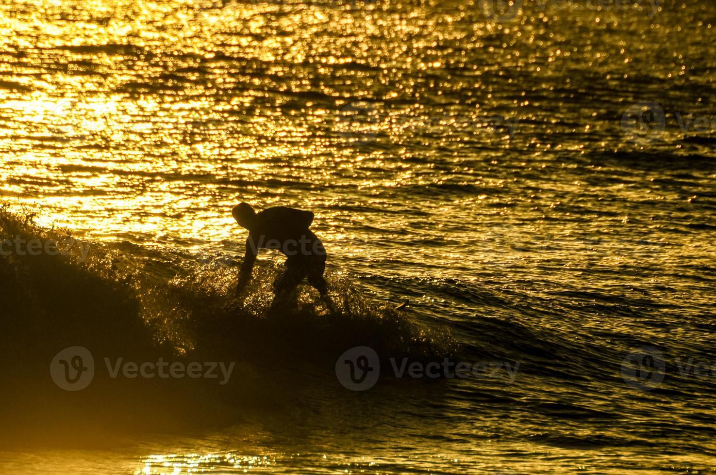 Silhouette of a surfer photo