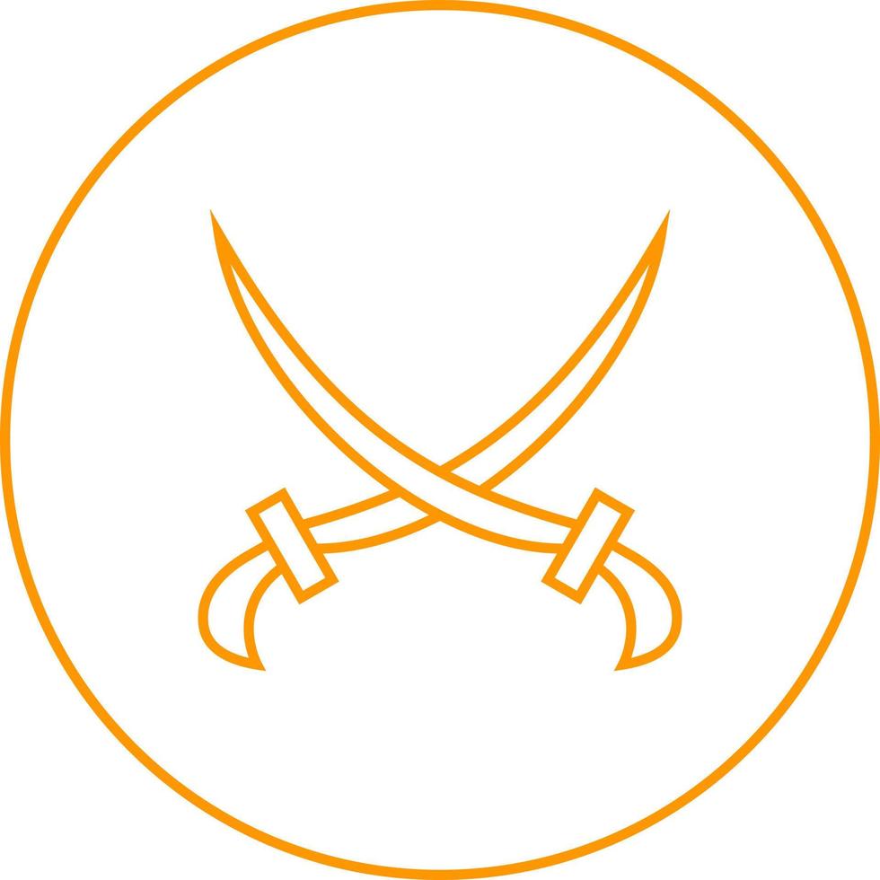 Beautiful Two Swords Line Vector Icon