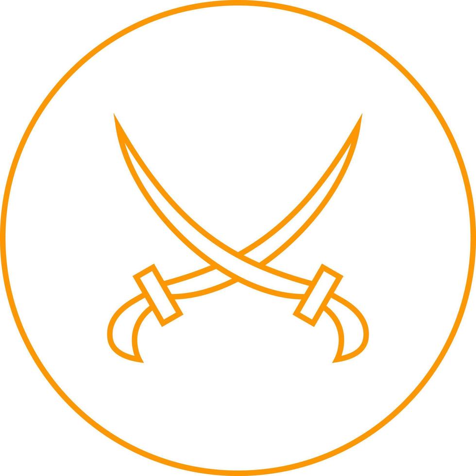 Beautiful Two Swords Line Vector Icon