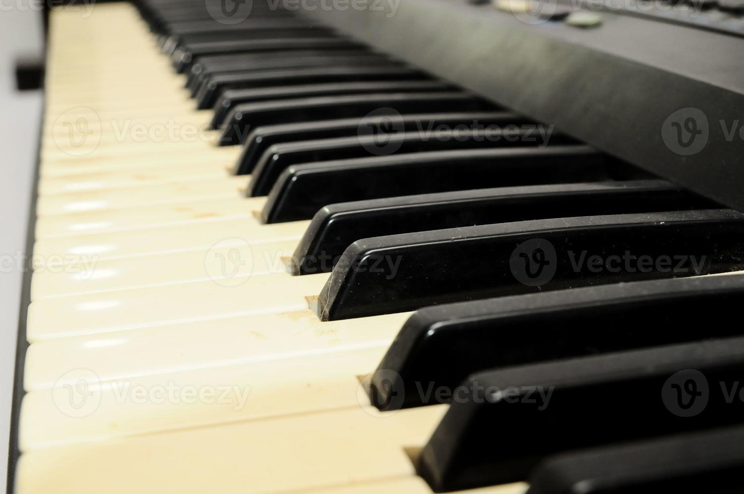 Piano keyboard closeup photo