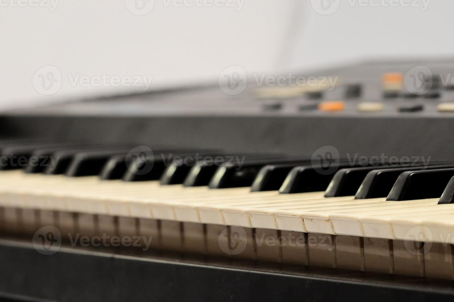 Piano keyboard closeup photo