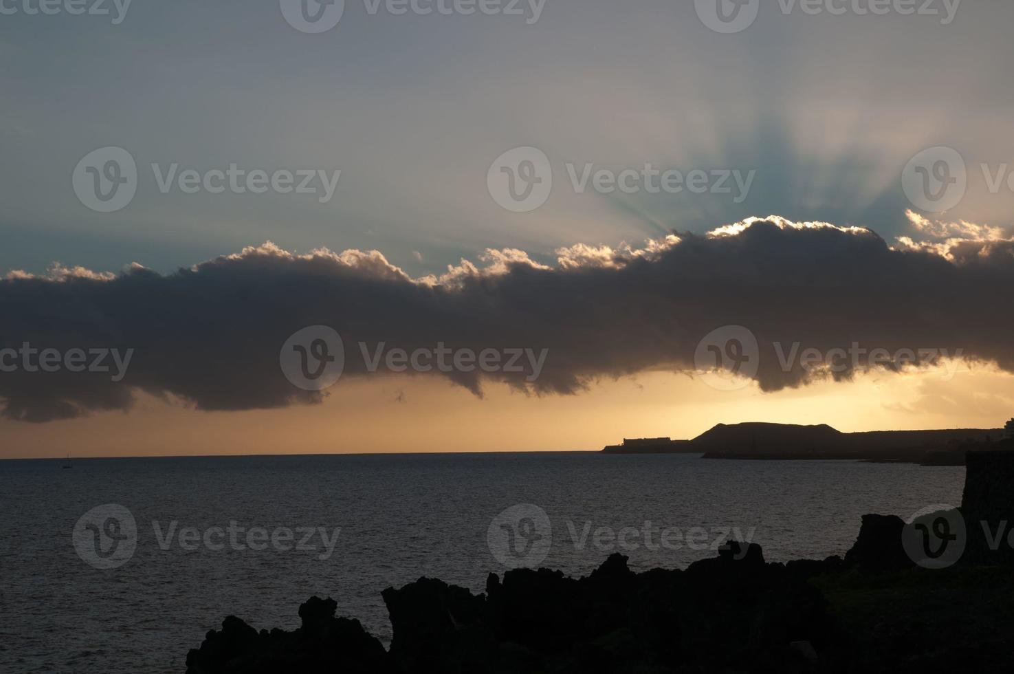 Colored Clouds at Sunset photo
