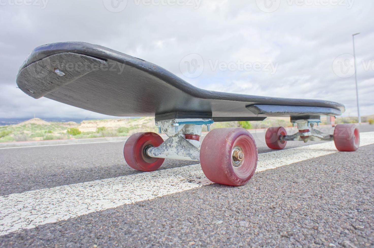 Vintage Style Longboard Black Skateboard photo
