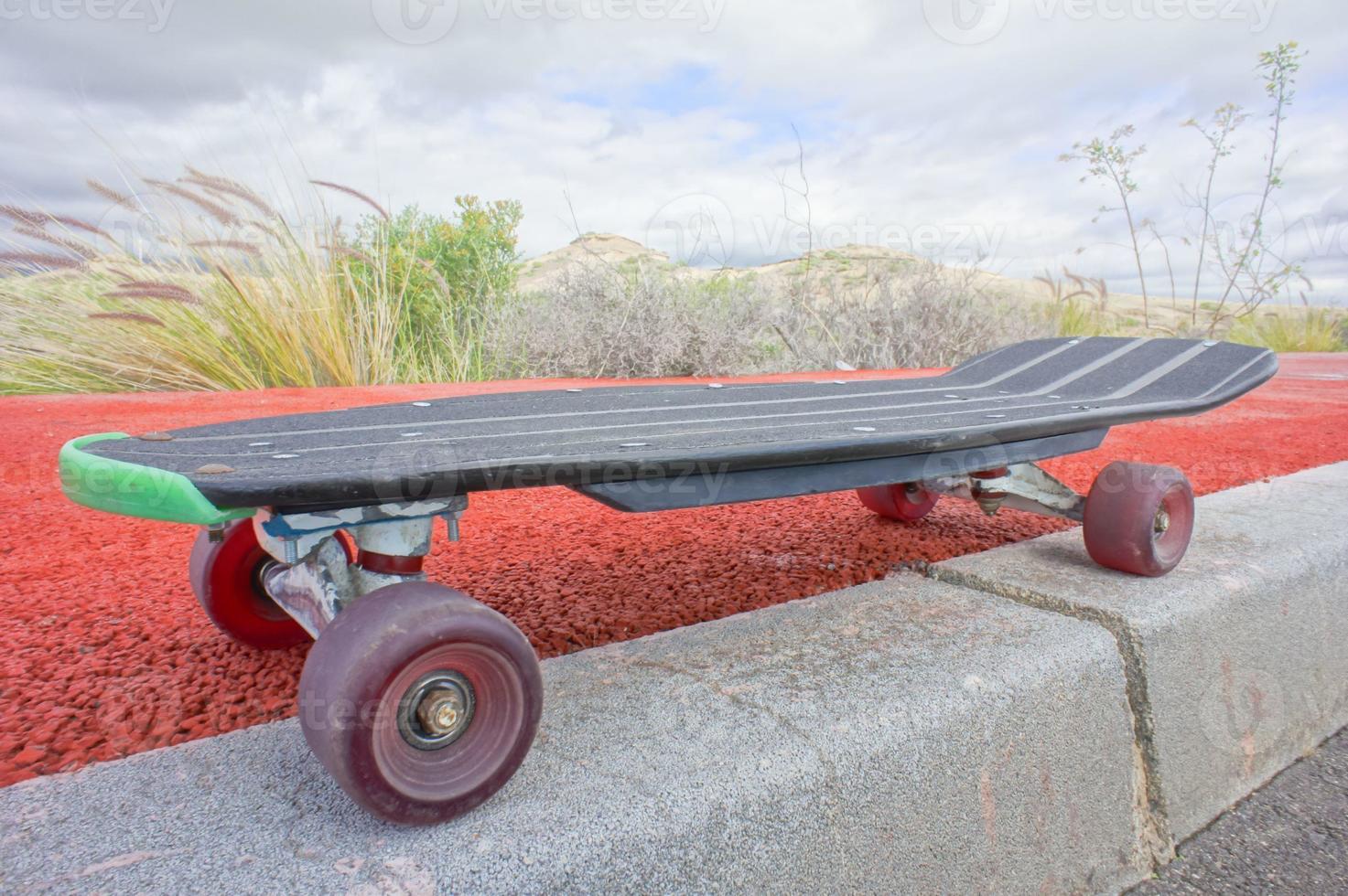 Vintage Style Longboard Black Skateboard photo