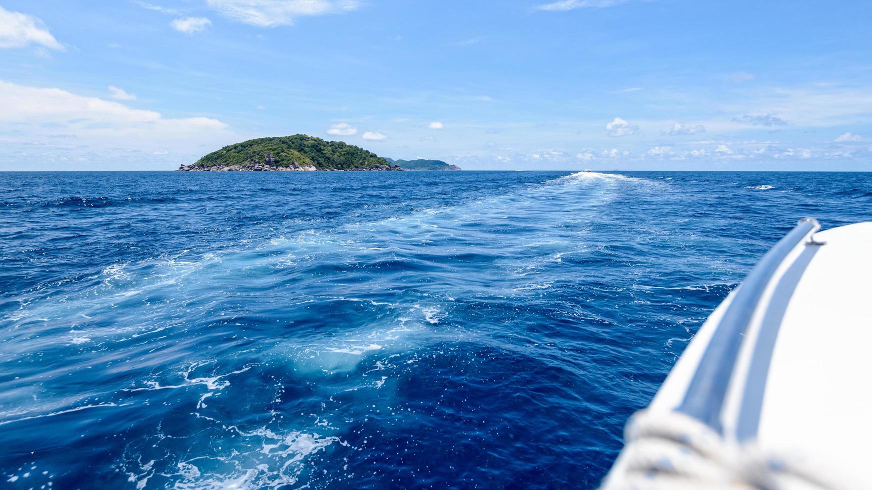 Travel by speed boat on the sea photo