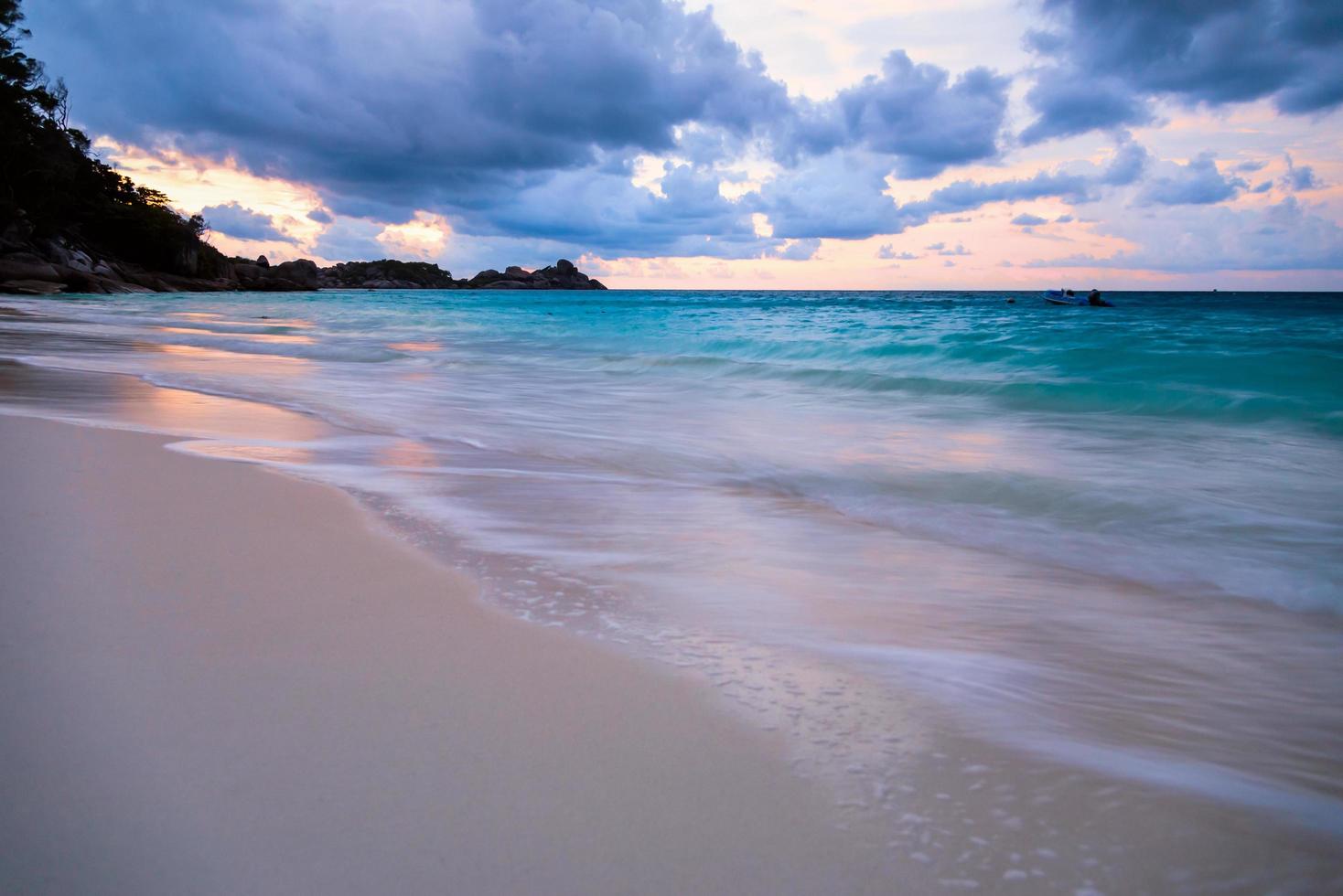 Beach and sea sunset at Koh Miang Thailand photo