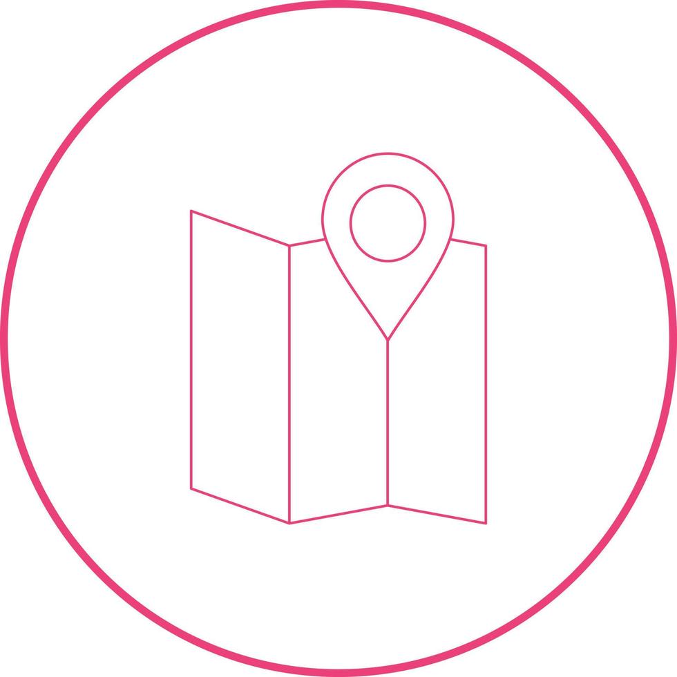 Mark on maps line icon vector