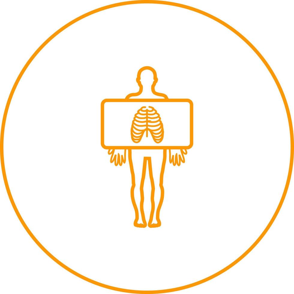 Chest X ray vector line icon