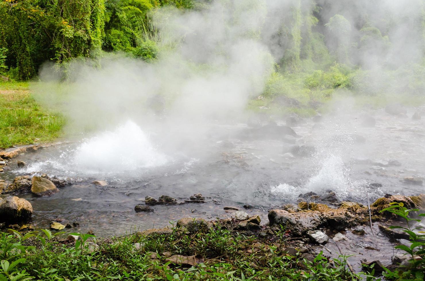 Spring of naturally hot water photo
