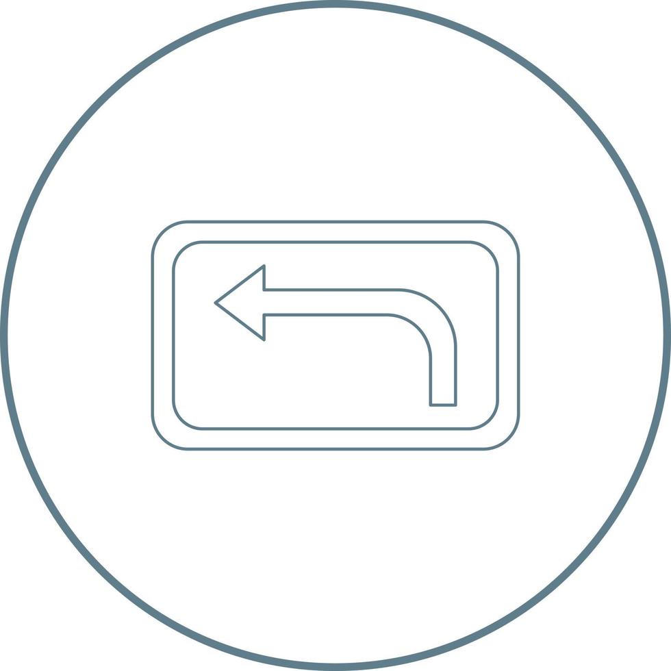 Beautiful Left Turn line icon vector