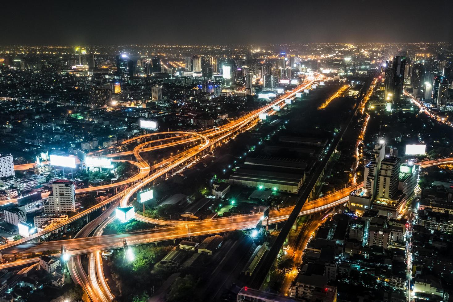 High view night scene of Bangkok, Thailand photo