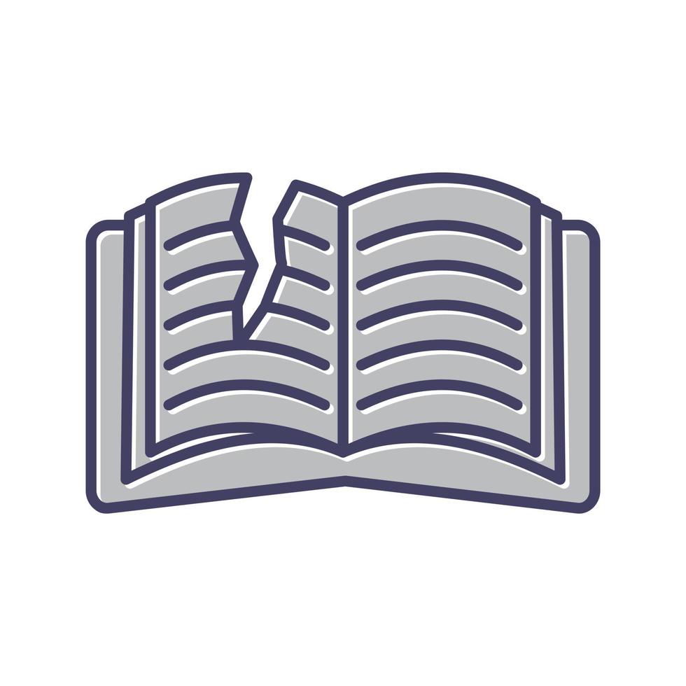 Teared Book Vector Icon