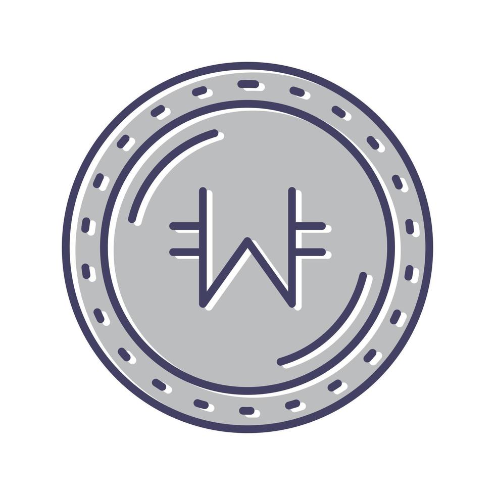 Won Currency Vector Icon