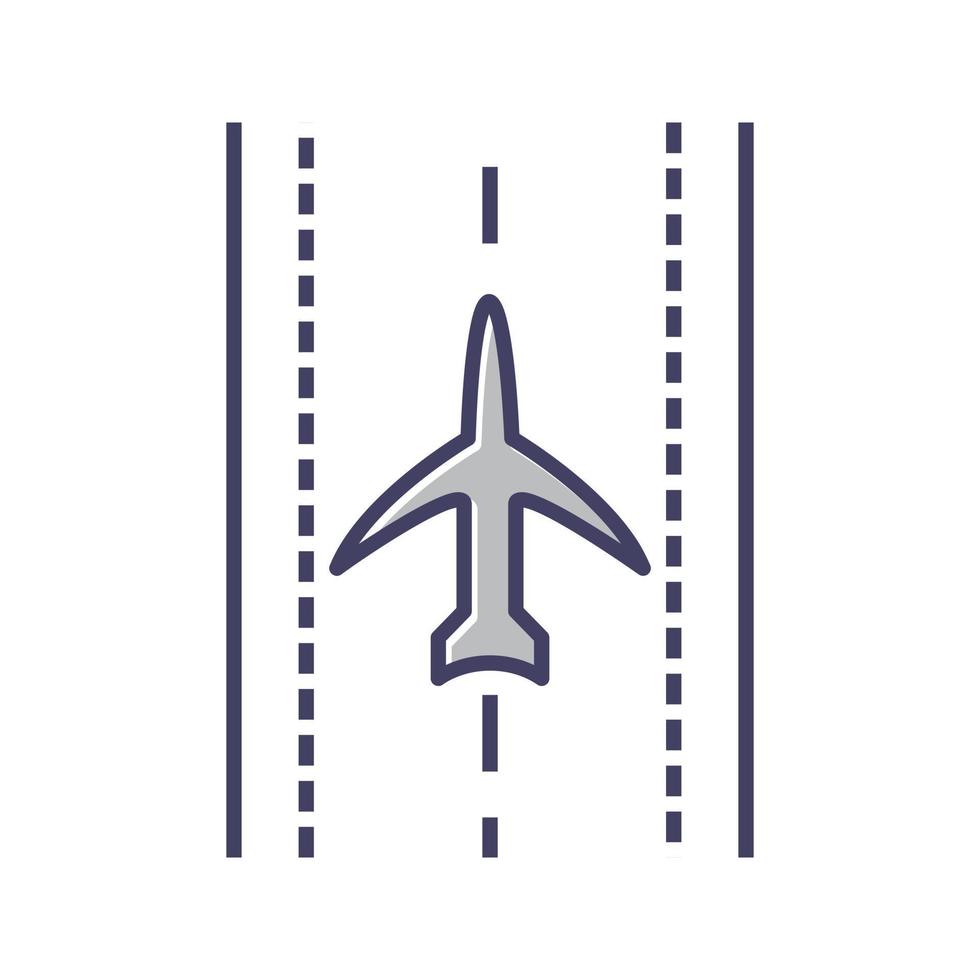 Plane on Runway Vector Icon