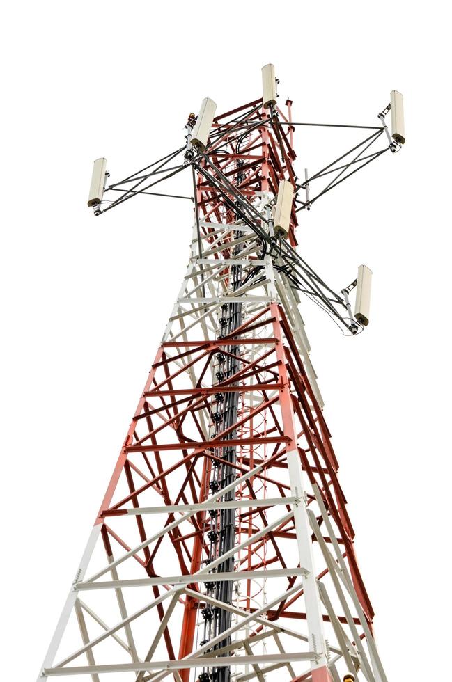 Communications Tower on white background photo
