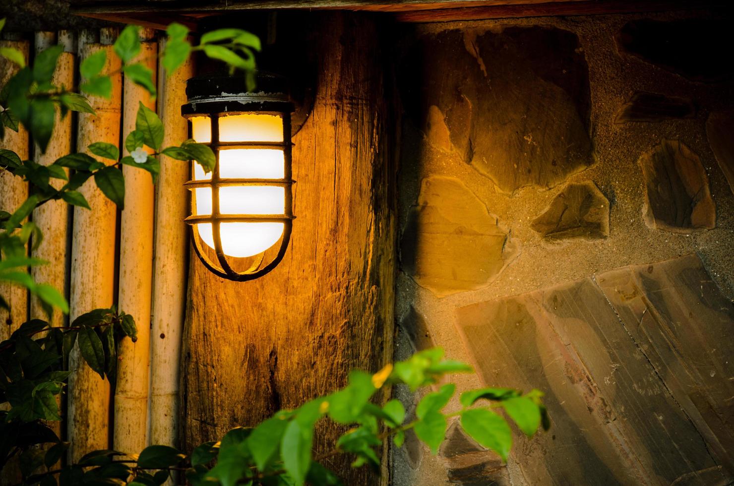 Night lamp on the wall photo