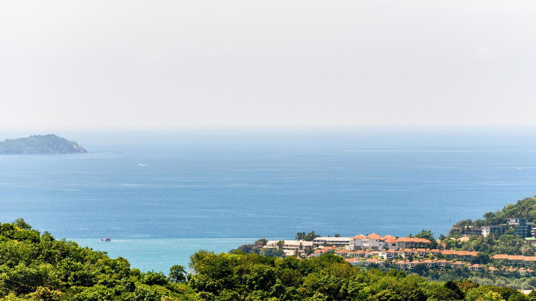Landscape of resorts on mountain in Phuket Island, Thailand photo