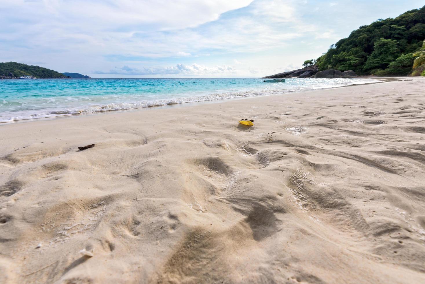 Sand on beach at Similan island in Thailand photo