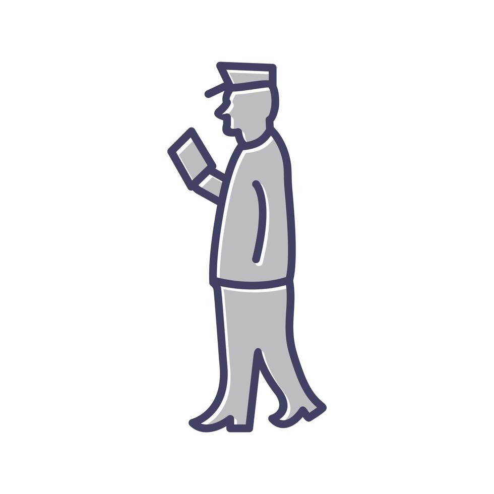 Guard Checking Passport Vector Icon