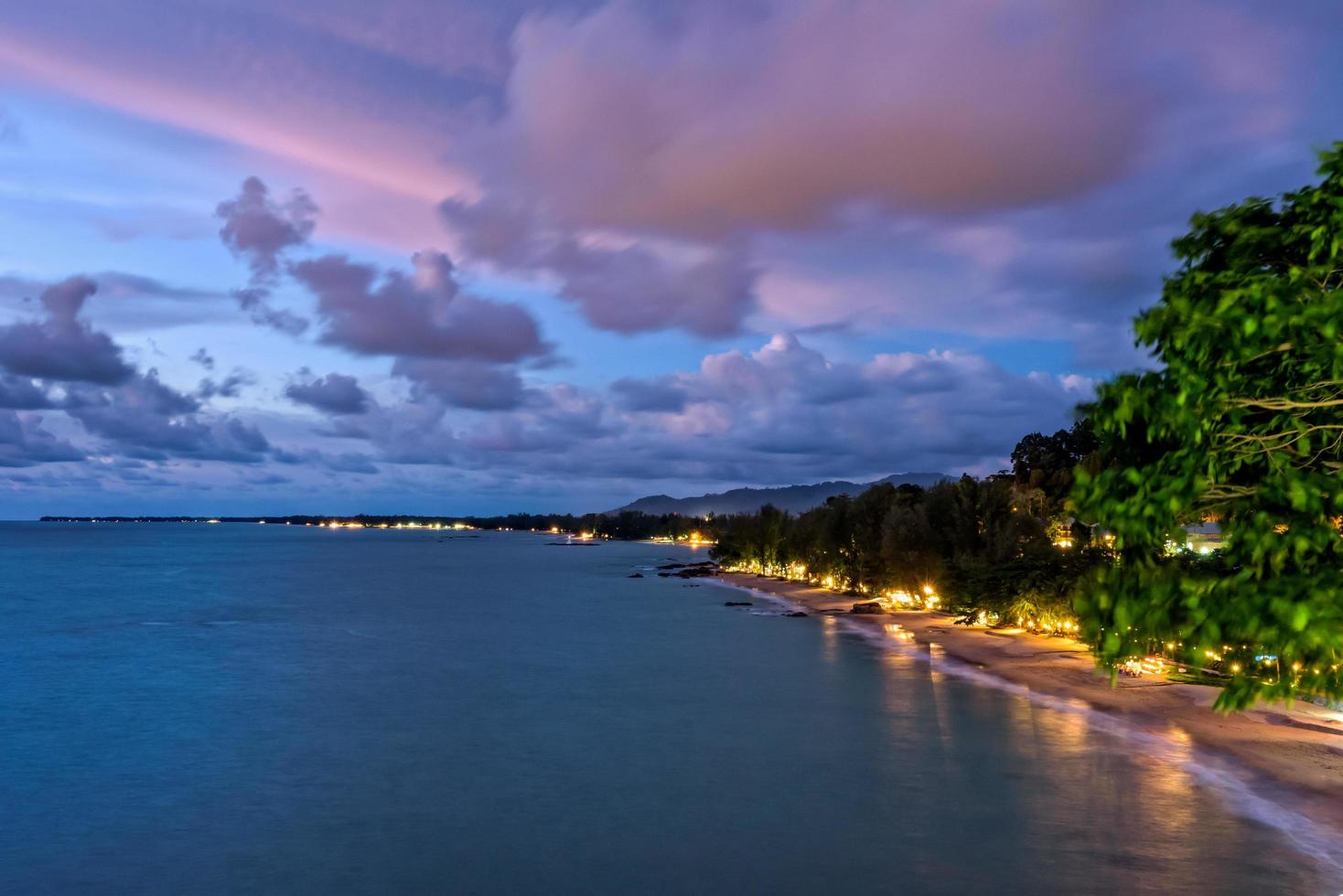 Sunset at Khao Lak Beach, Thailand photo