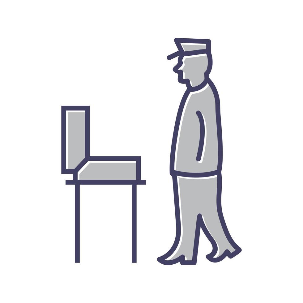 Guard Checking Briefcase Vector Icon