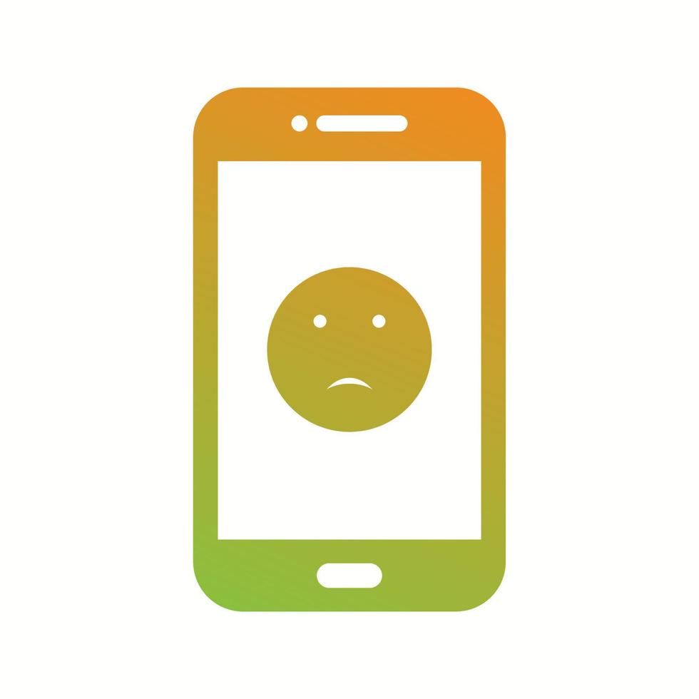 Unique Sad Face Vector Glyph Icon