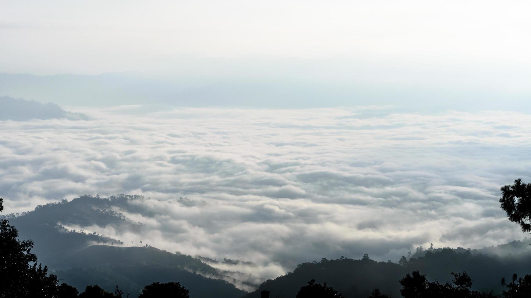 Landscape of cloud above cordillera in the morning photo