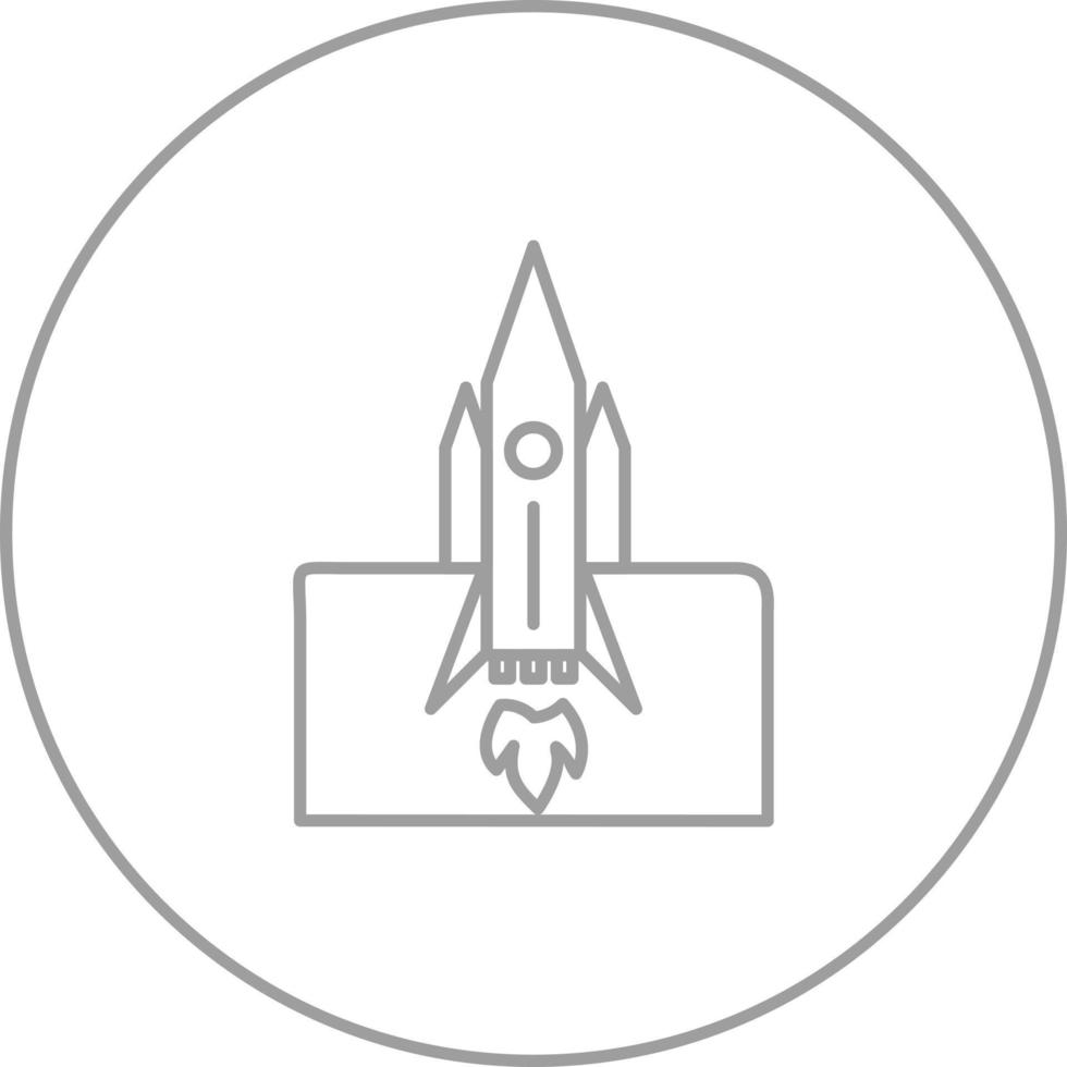 Unique Rocket Launched II Vector Line Icon