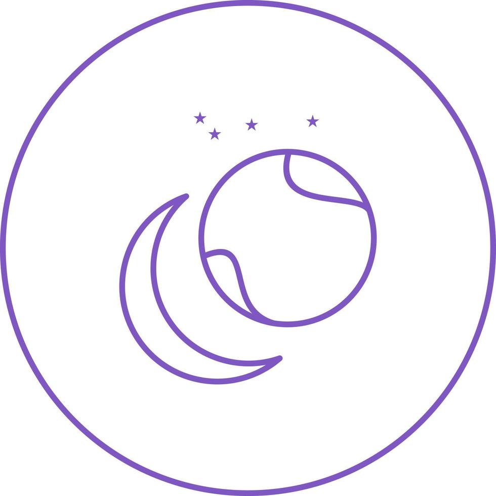 Unique Star orbiting Earth Vector Line Icon