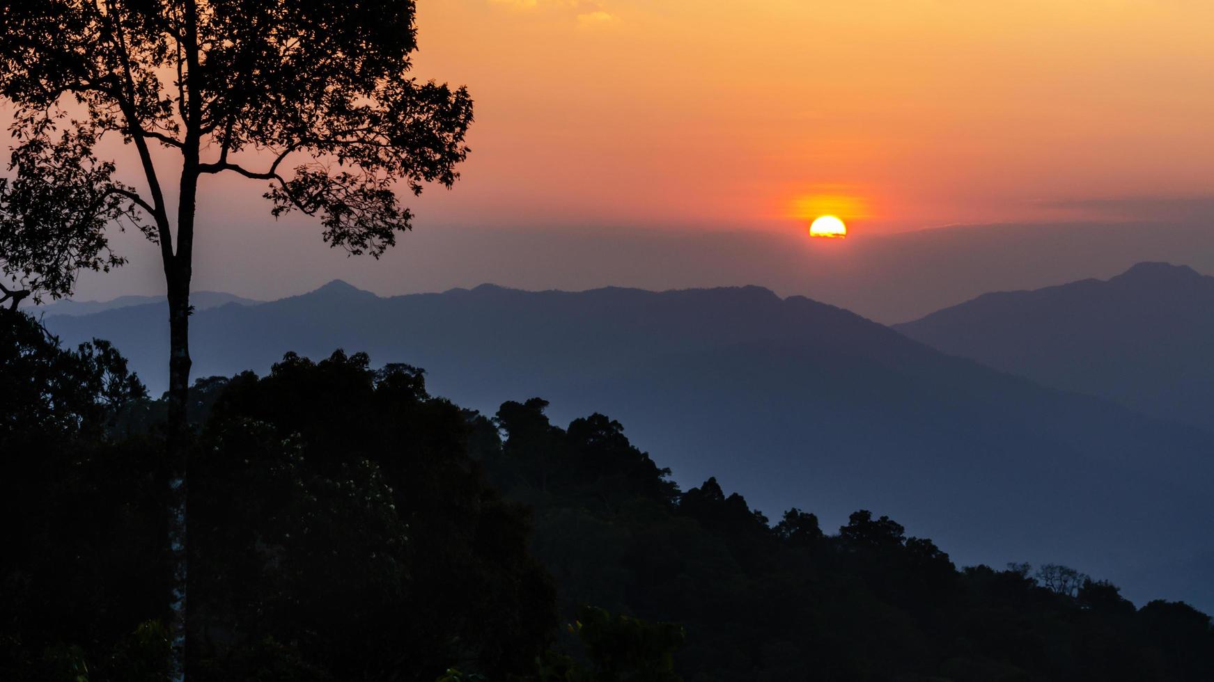 High angle view beautiful sunset photo