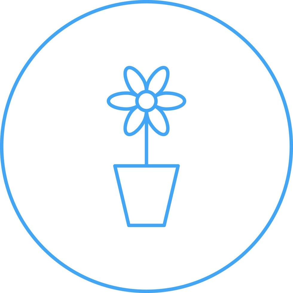 planta única en icono de línea de vector de maceta