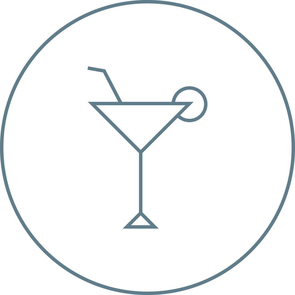 Unique Cocktail Glass Vector Line Icon