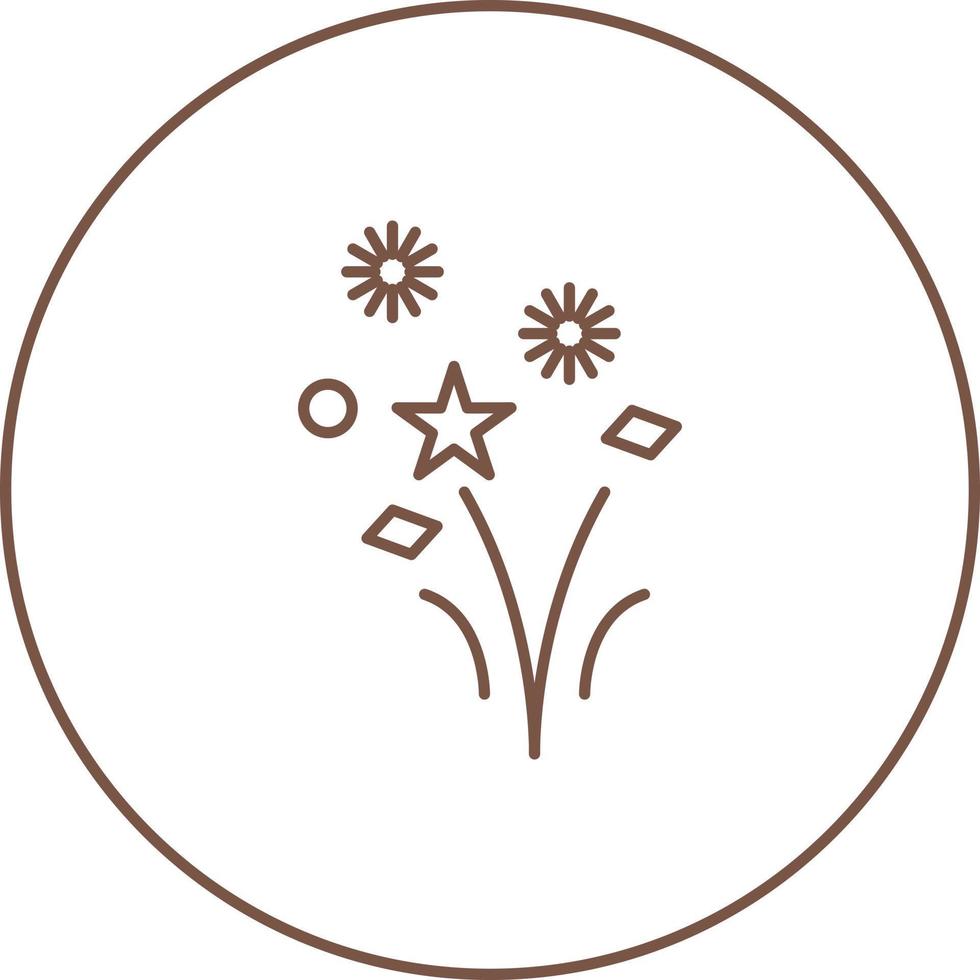 Unique Fireworks Vector Line Icon
