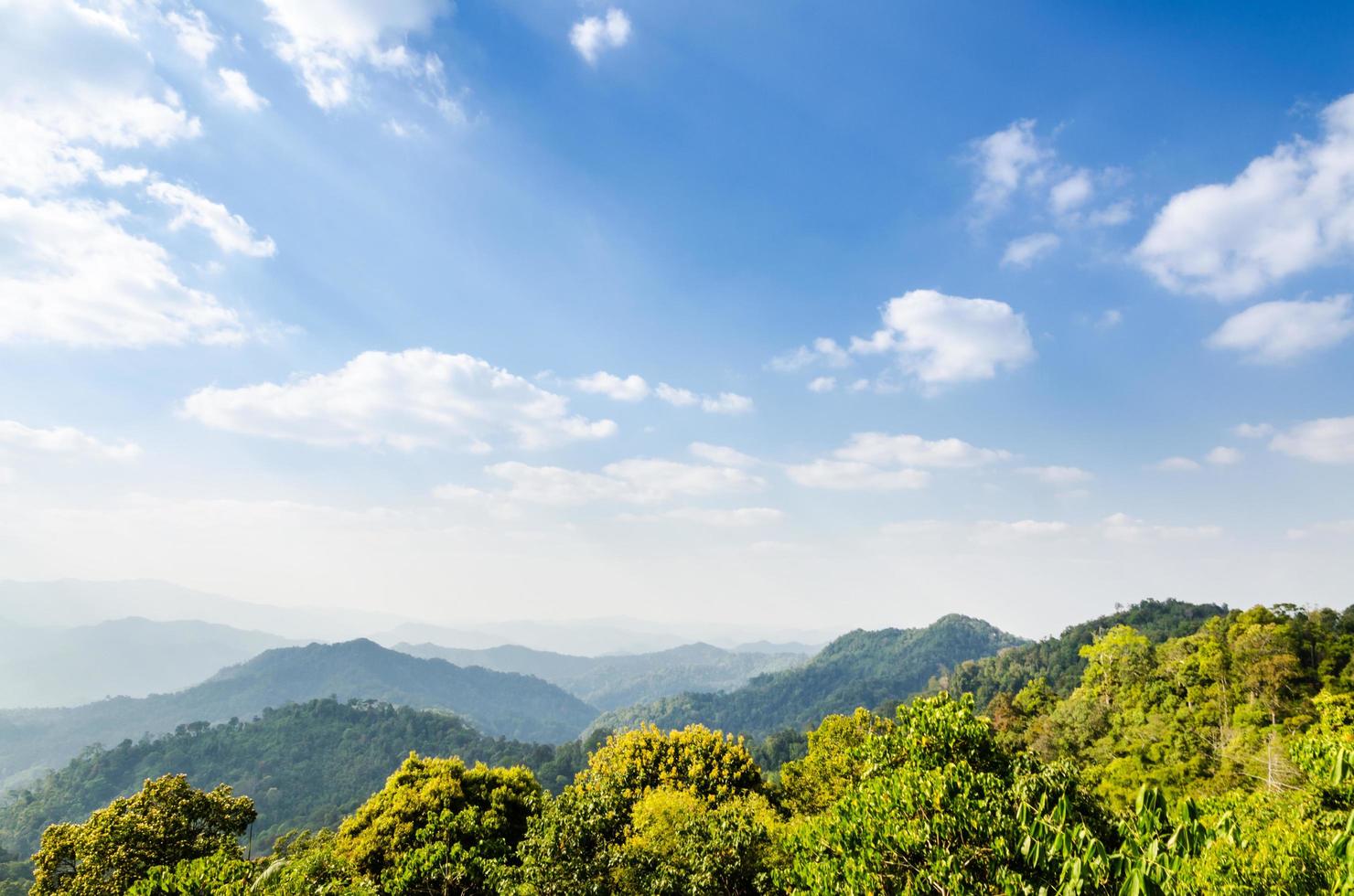 High angle view blue sky over mountain photo