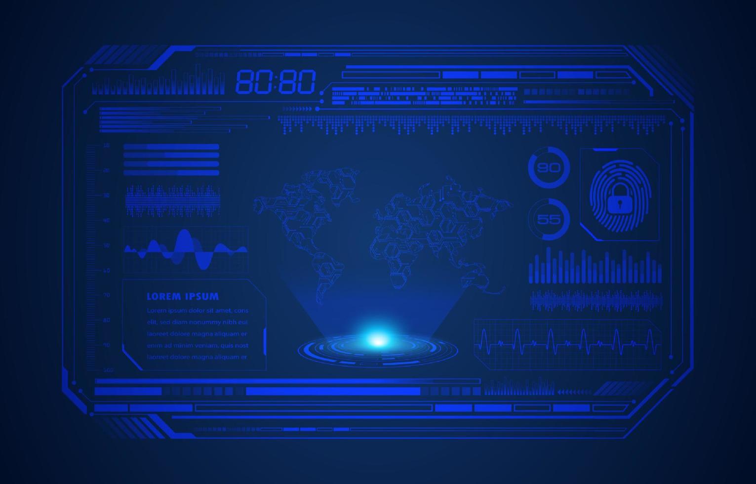 Modern HUD Technology Screen Background vector