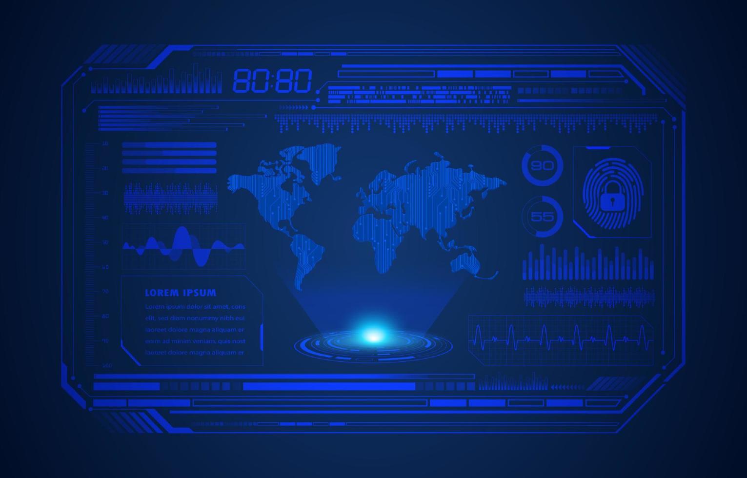 fondo de pantalla de tecnología hud moderna vector