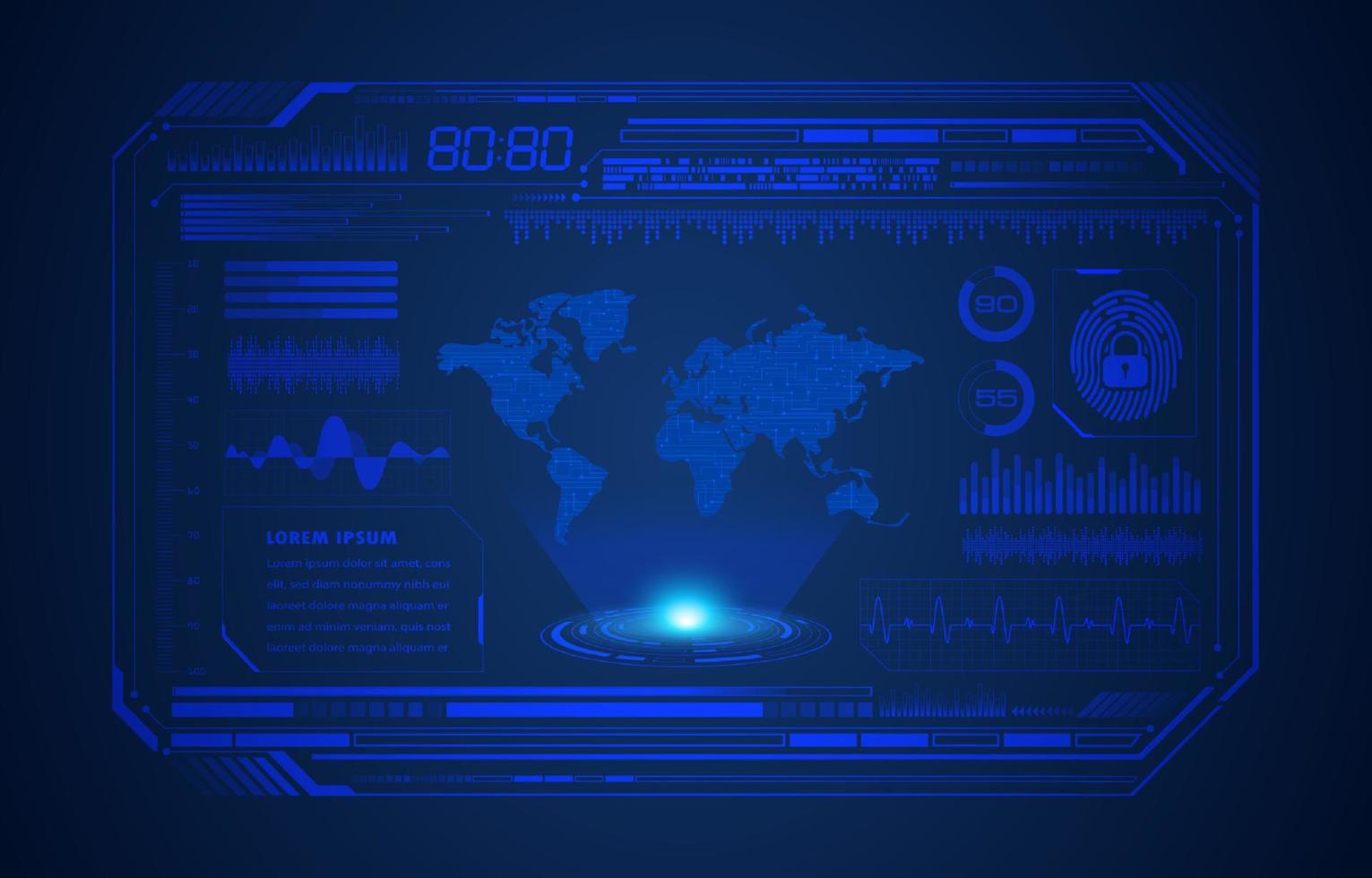 Modern HUD Technology Screen Background vector