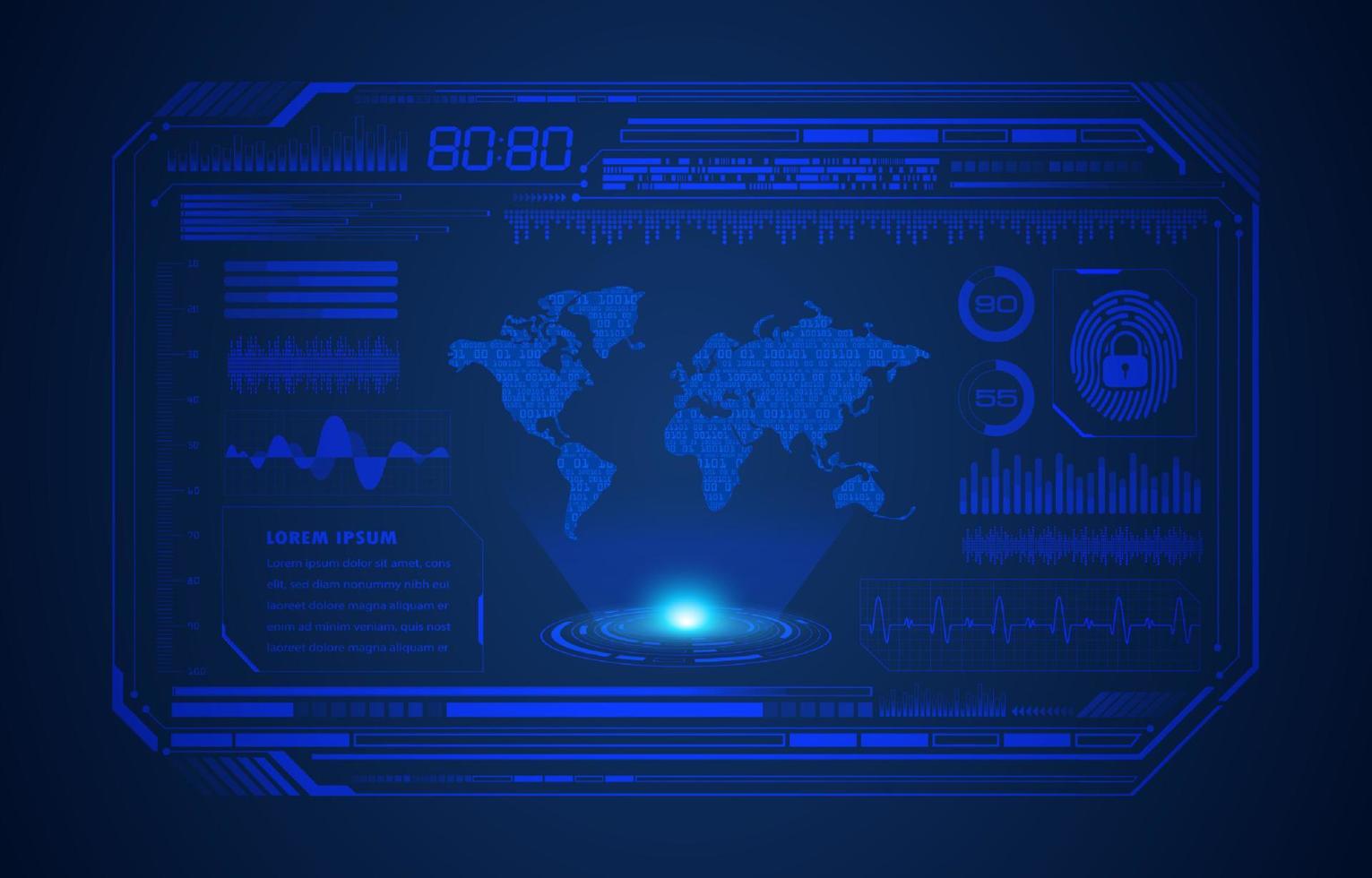 Modern HUD Technology Screen Background vector