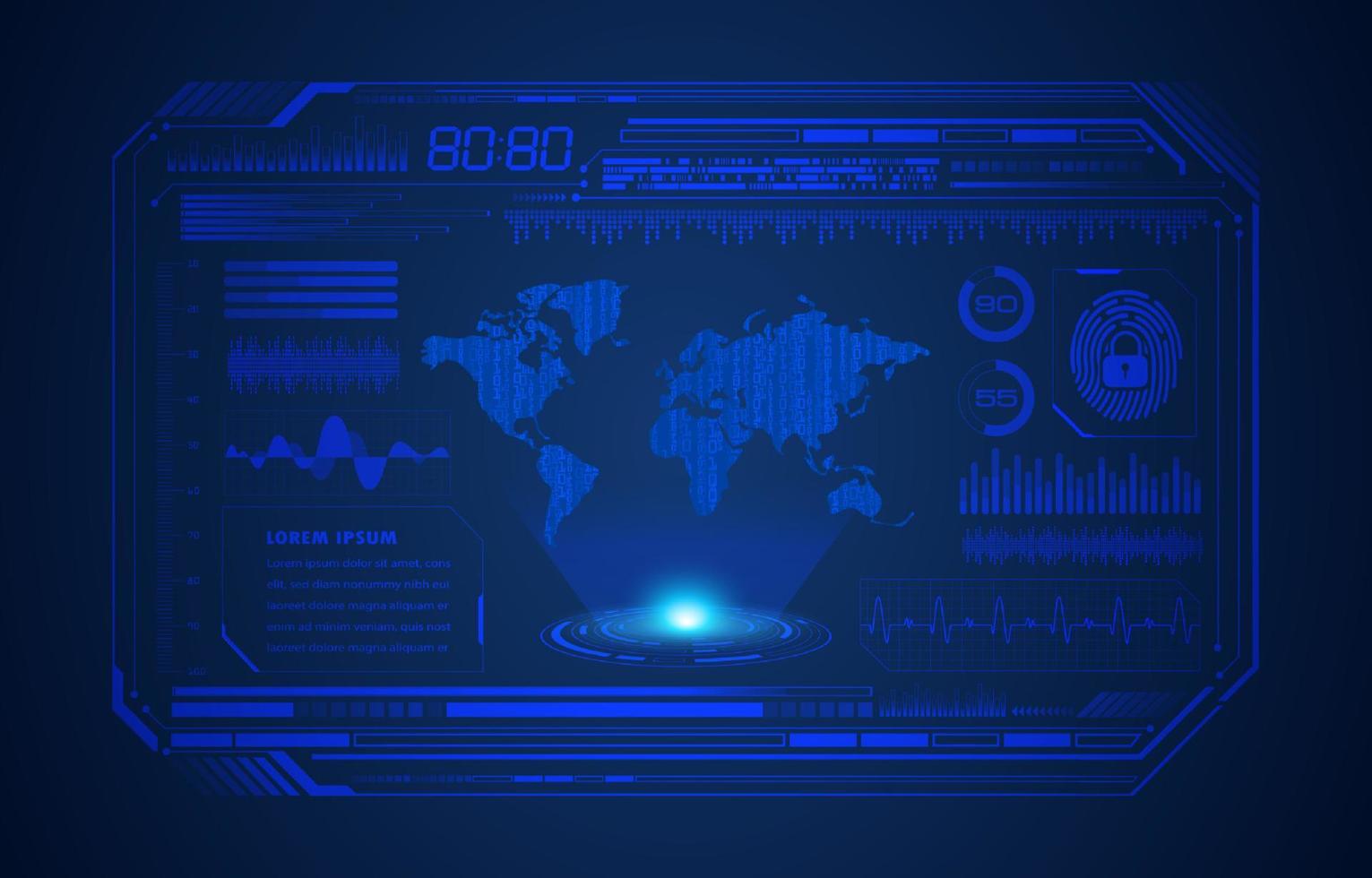 Modern HUD Technology Screen Background vector