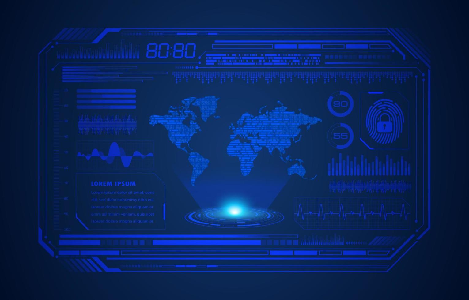 Modern HUD Technology Screen Background vector