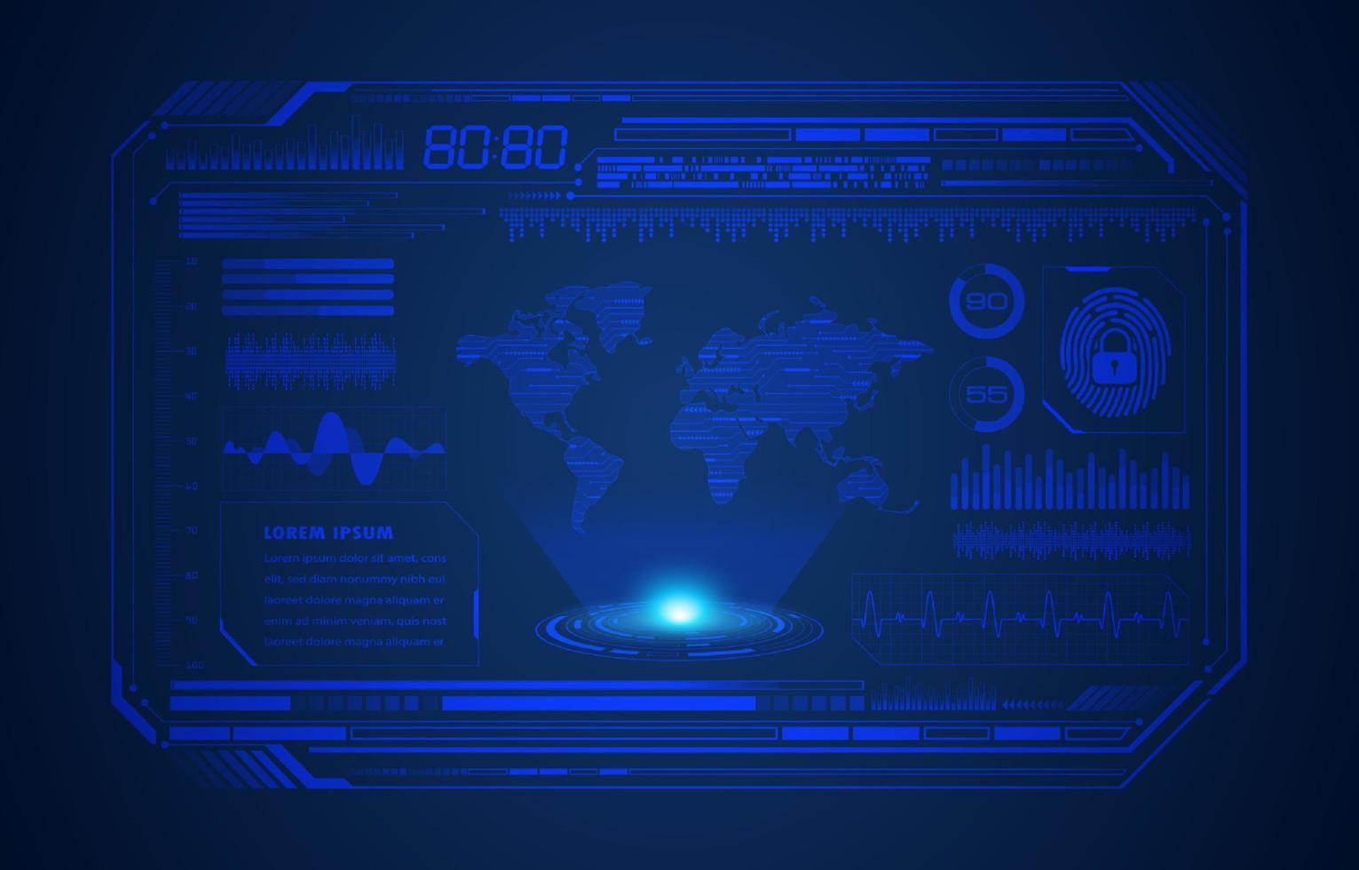 fondo de pantalla de tecnología hud moderna vector