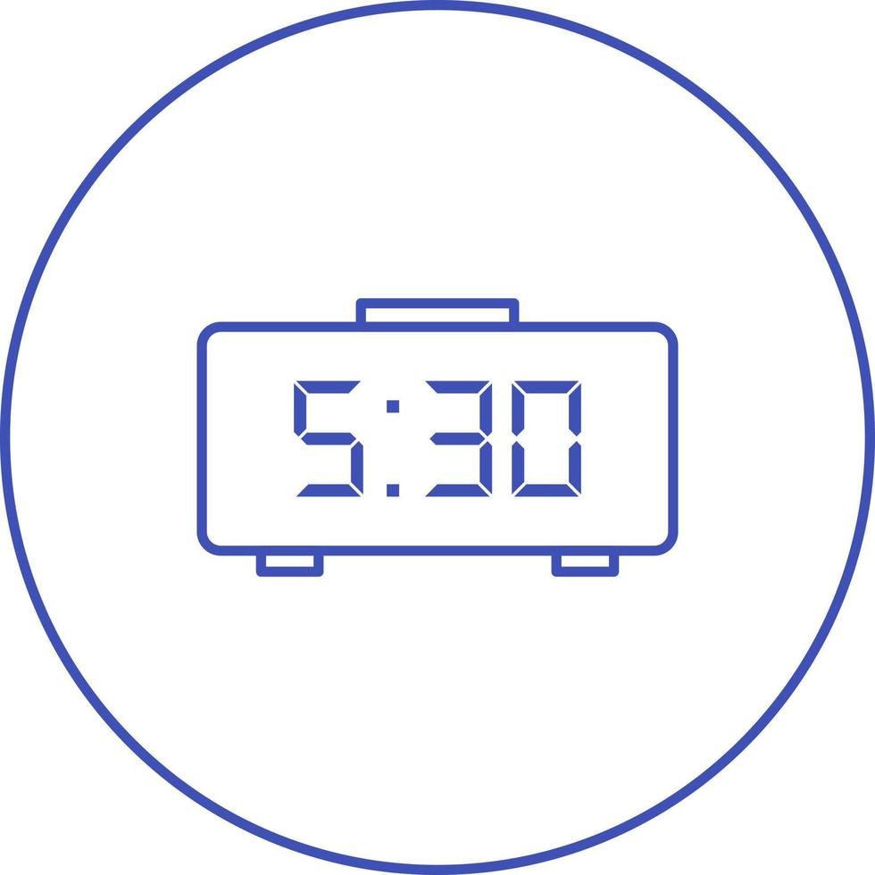 Unique Digital Clock Line Vector Icon
