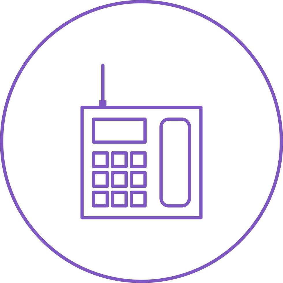 Unique Wireless Landline Phone  Vector Line Icon