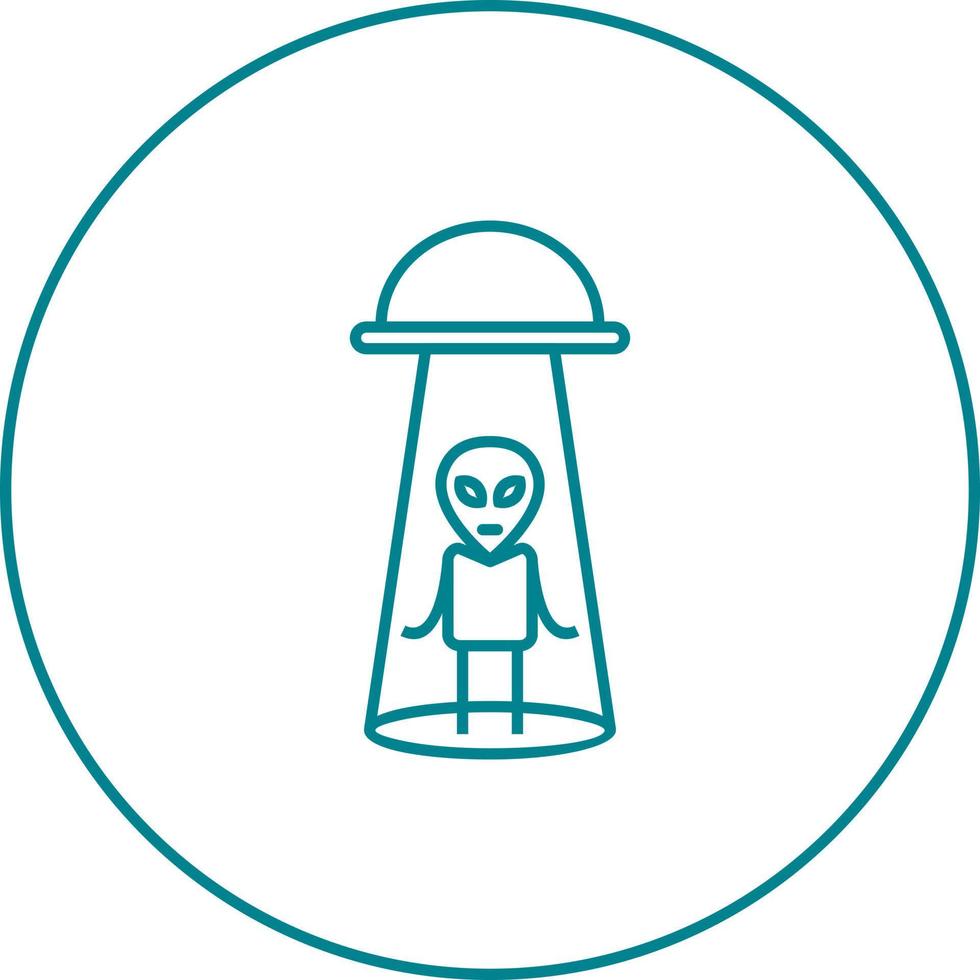 Unique Alien Abduction Vector Line Icon